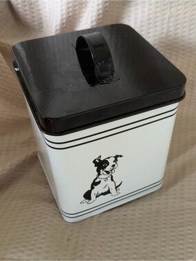 Black & White Dog Treat Canister - Classic Puppy Design